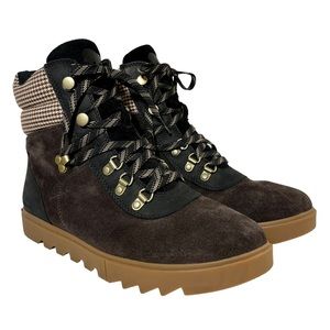 SOREL Joan of Arctic Next Lite Hiker Boots Blackened Brown Waterproof Leather
